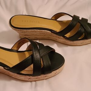 Talbots Black Wedge Sandals